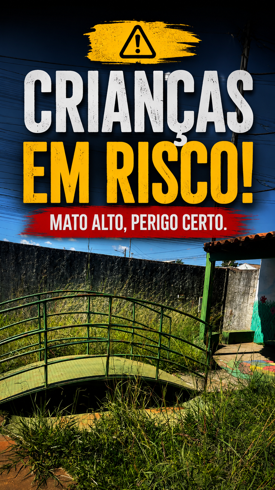 Mato alto e abandono CMEi Hilda Ramos | Professor e vereador Valdson José - Formosa Goiás