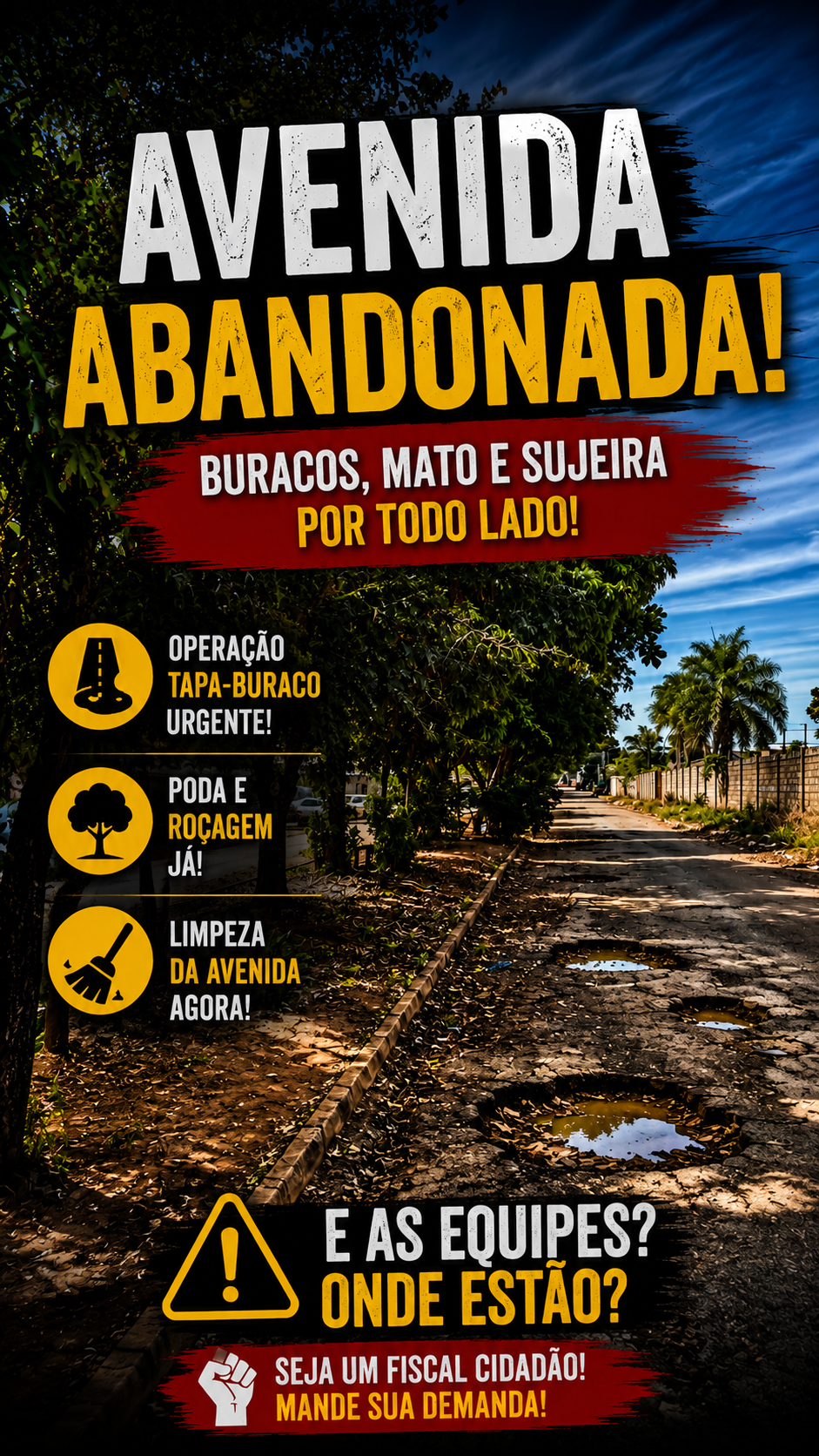 O tapa buraco é uma ilusão ? Avenida A, no Parque Vila Verde | Professor e Vereador Valdson José - Formosa Goiás