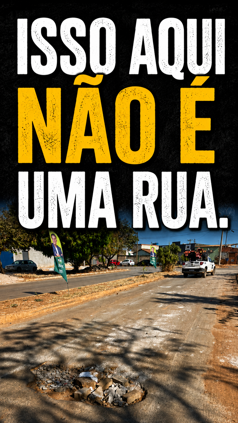 A rua em frente ao IFG  parece um queijo suíço | Professor e vereador Valdson José - Formosa - Goiás